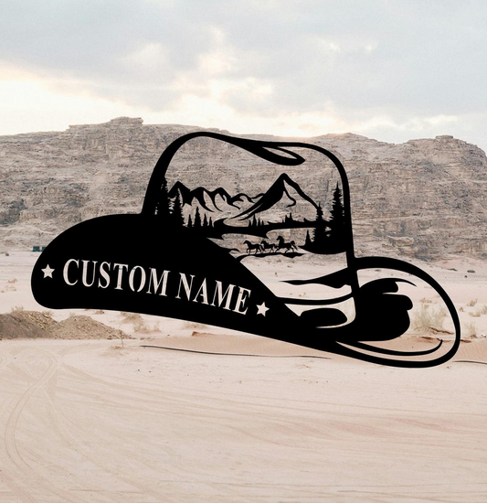 Western Cowboy Metal Sign, Custom Cowboy Name Sign,Cowboy Wall Art, Cowboy Ranch Sign