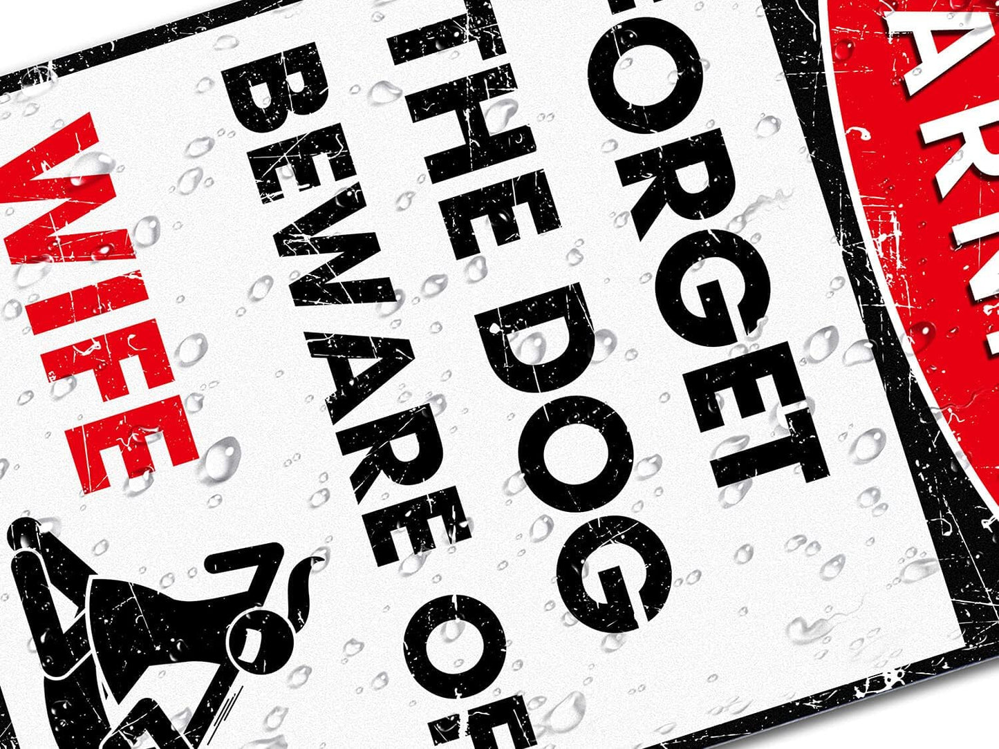 Funny Metal Signs Man Cave Decor, Signs Wall Art For Home Decor, Forget The Dog Beware Of Wife Aluminum