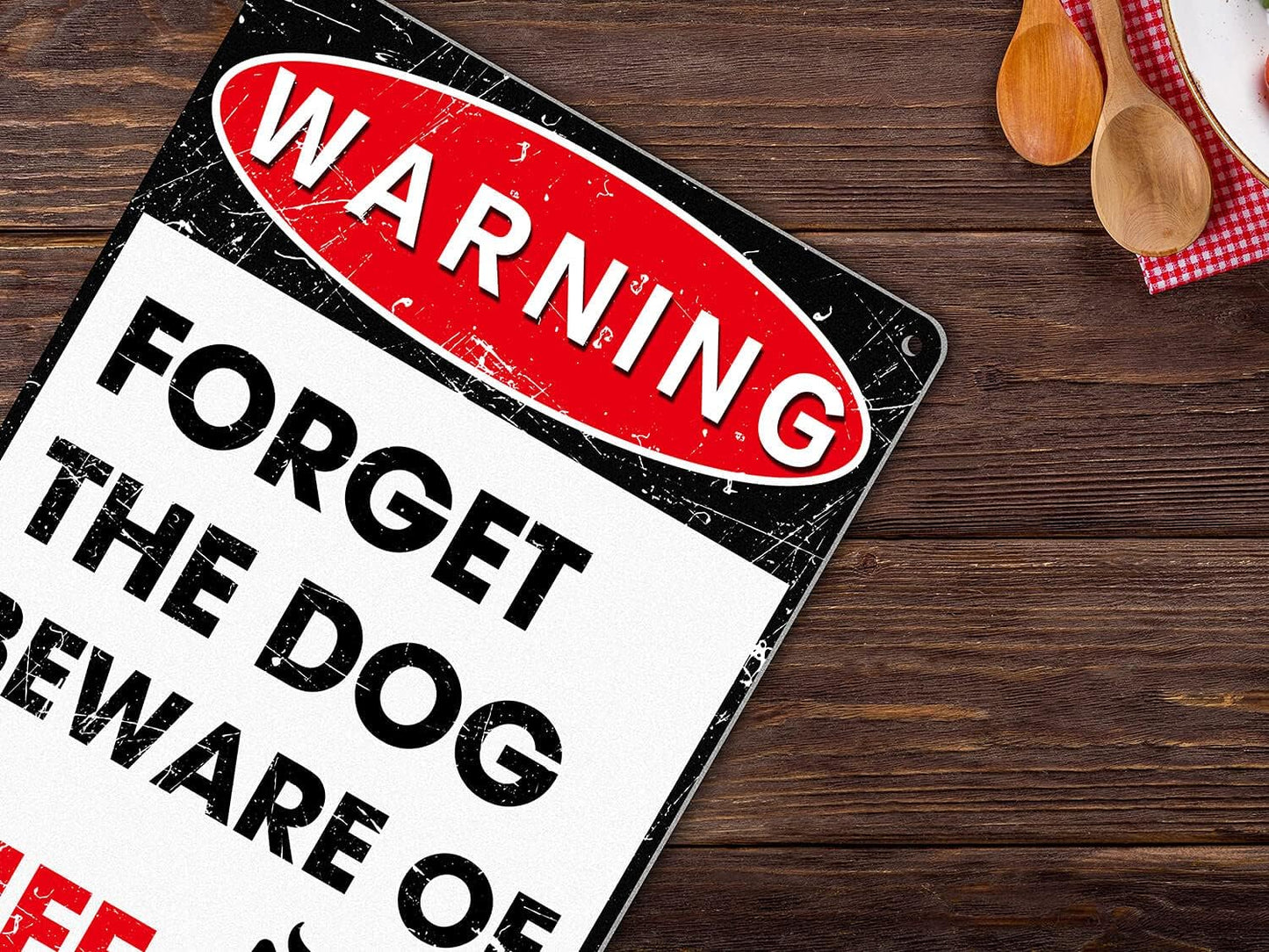 Funny Metal Signs Man Cave Decor, Signs Wall Art For Home Decor, Forget The Dog Beware Of Wife Aluminum